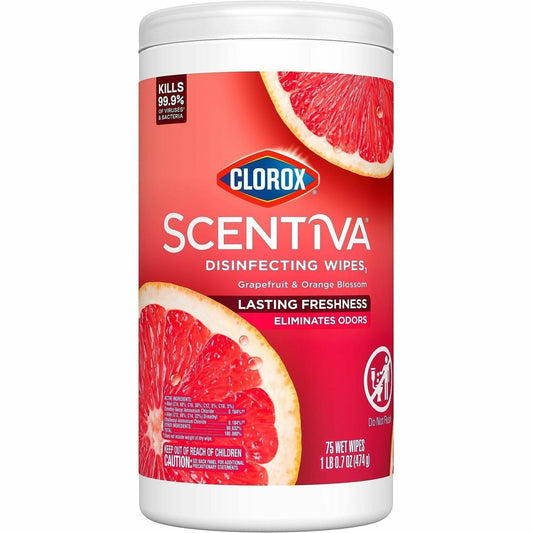 Clorox Scentiva Wipes, Bleach Free Cleaning Wipes - Ready-To-Use - Grapefruit, Orange Blossom Scent - Bleach-free, Disin
