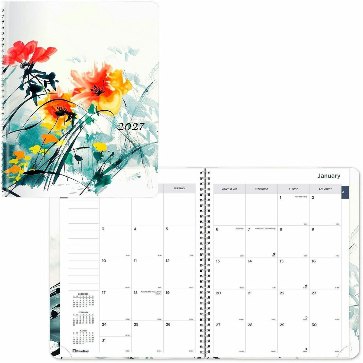 Rediform Essential Weekly/Monthly Planner - Weekly, Monthly - 14 Month - December 2026 to January 2028 - 1 Week, 1 Month