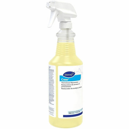 Diversey Crew Tile and Grout Rejuvenator - Ready-To-Use - 32 fl oz (1 quart) - Chlorine Scent - Light Yellow - 12 / Cart