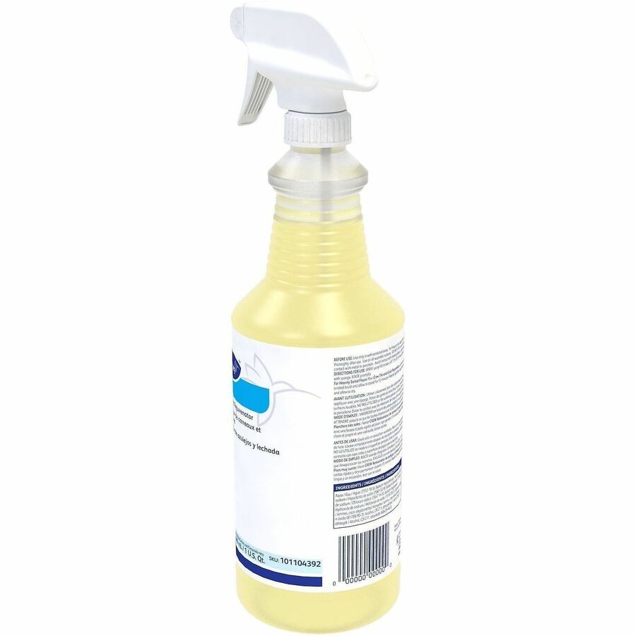 Diversey Crew Tile and Grout Rejuvenator - Ready-To-Use - 32 fl oz (1 quart) - Chlorine Scent - Light Yellow - 12 / Cart