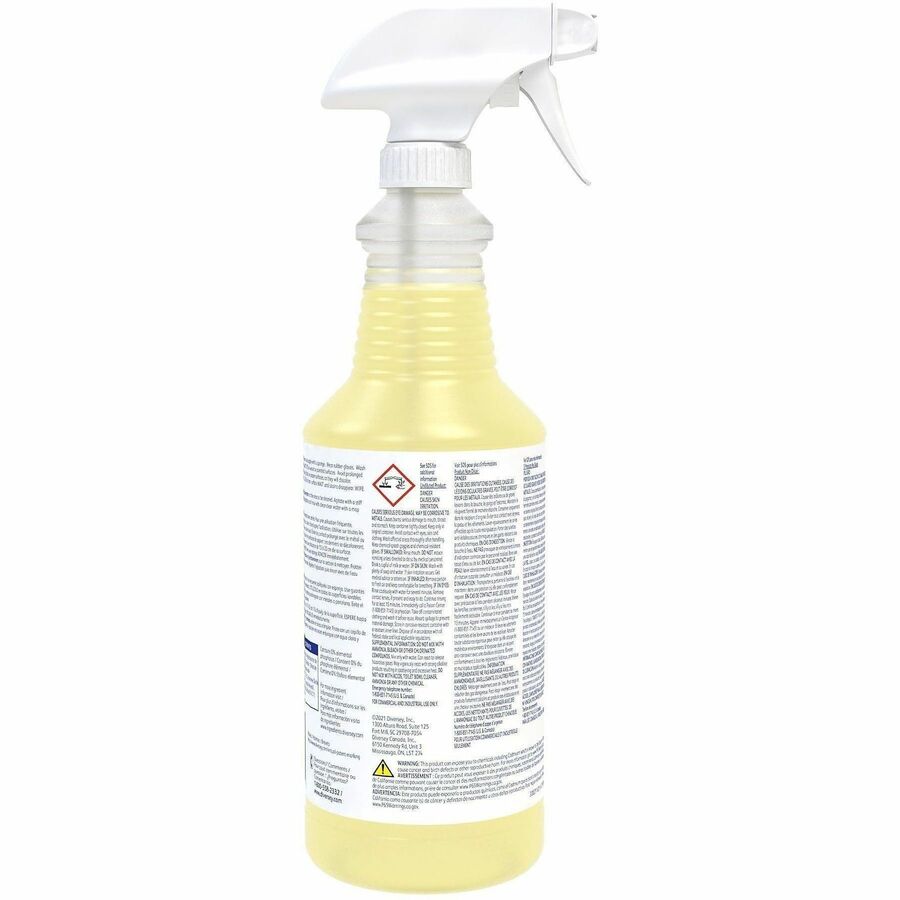 Diversey Crew Tile and Grout Rejuvenator - Ready-To-Use - 32 fl oz (1 quart) - Chlorine Scent - Light Yellow - 12 / Cart