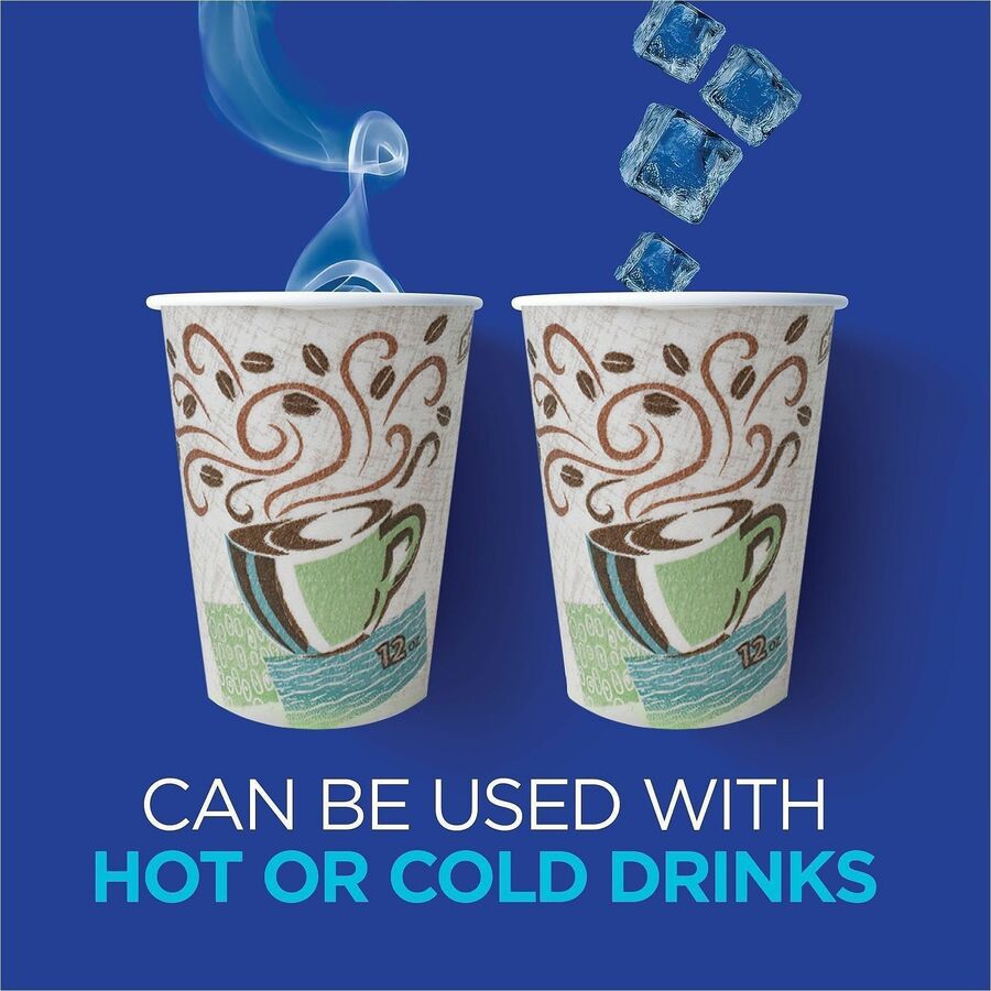 Dixie PerfecTouch 10 oz Insulated Paper Hot Coffee Cups by GP Pro - 10 fl oz - White - Paper - Hot Drink - 25/Pack - 20 
