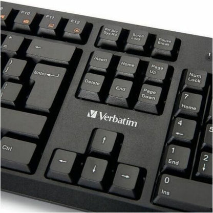 Verbatim Wired Keyboard - Cable Connectivity - USB Interface - Multimedia Hot Key(s) - Linux, ChromeOS, Mac OS, Windows,