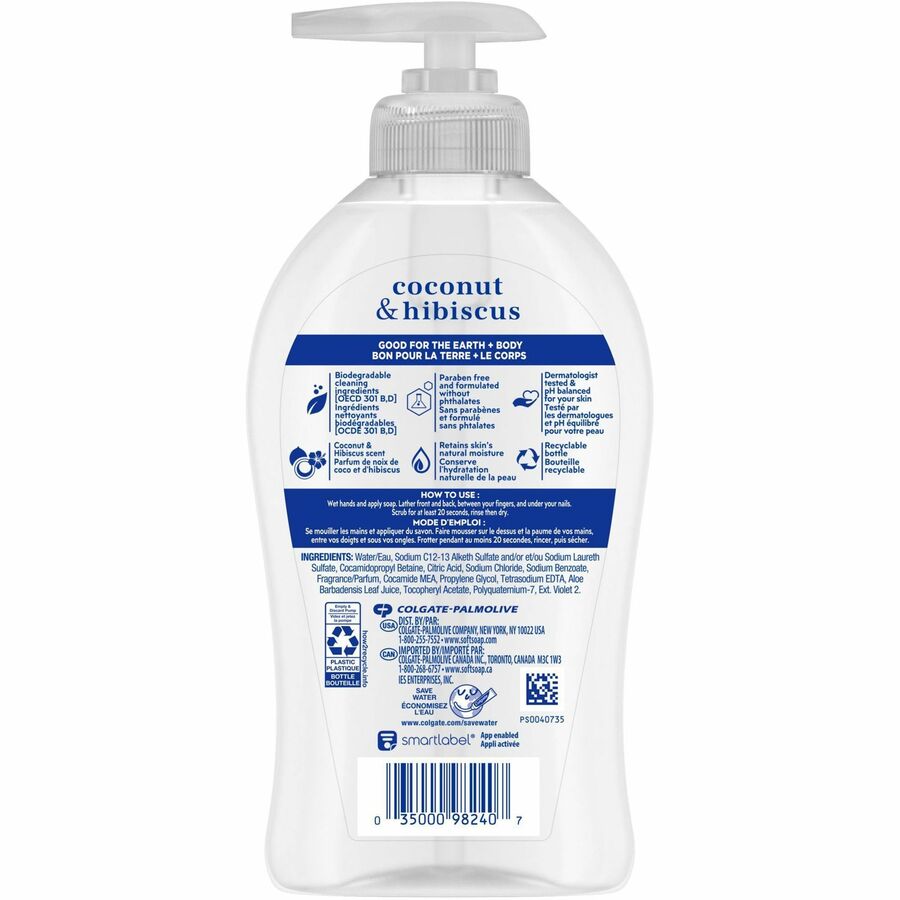Softsoap Coconut Hand Soap - Coconut & Hibiscus Scent - 11.25 fl oz - Pump Bottle Dispenser - Bacteria Remover, Dirt Rem