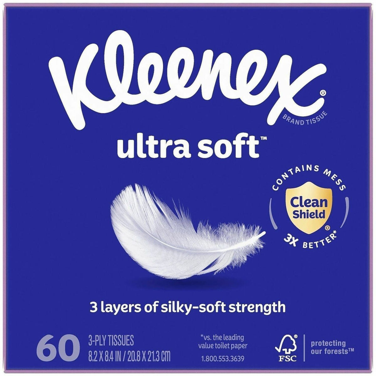 Kleenex Ultra Soft Tissues - 3 Ply - WhiteBox - 65/Box - 1 Each