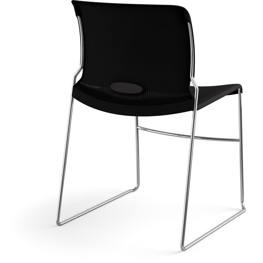 HON 4040 Series High Density Olson Stacker Chair - Onyx Seat Color - Plastic Seat Material - Onyx Back Color - Plastic B