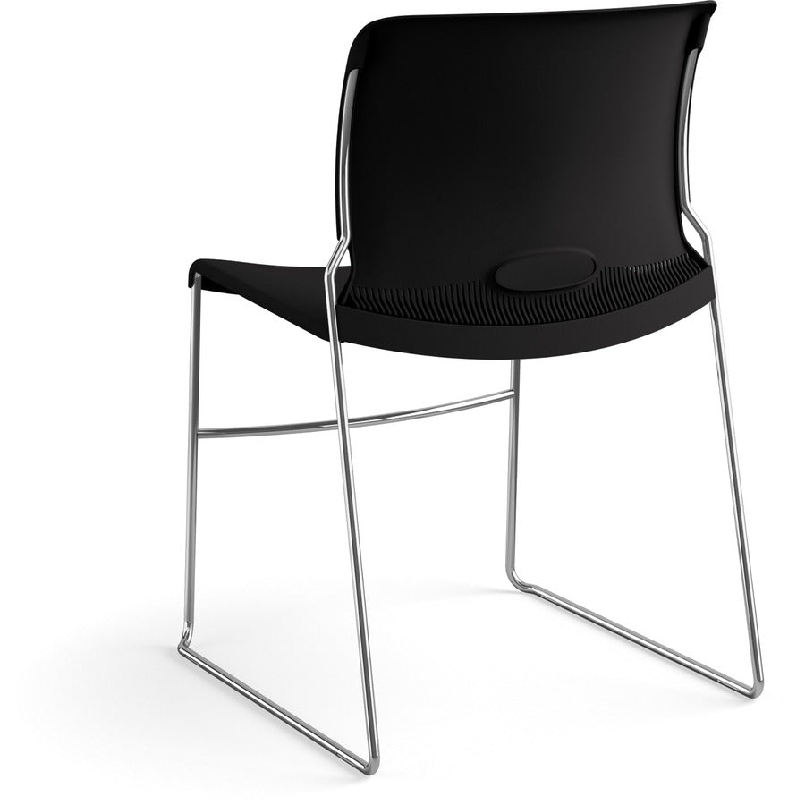 HON 4040 Series High Density Olson Stacker Chair - Onyx Seat Color - Plastic Seat Material - Onyx Back Color - Plastic B