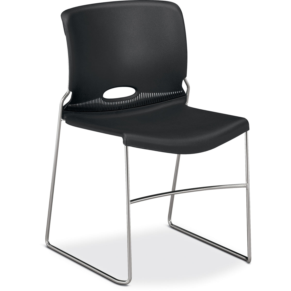 HON 4040 Series High Density Olson Stacker Chair - Onyx Seat Color - Plastic Seat Material - Onyx Back Color - Plastic B