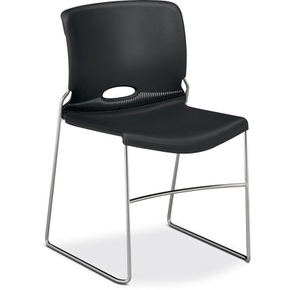 HON 4040 Series High Density Olson Stacker Chair - Onyx Seat Color - Plastic Seat Material - Onyx Back Color - Plastic B