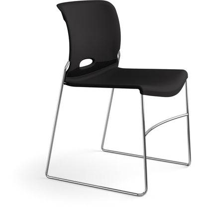 HON 4040 Series High Density Olson Stacker Chair - Onyx Seat Color - Plastic Seat Material - Onyx Back Color - Plastic B