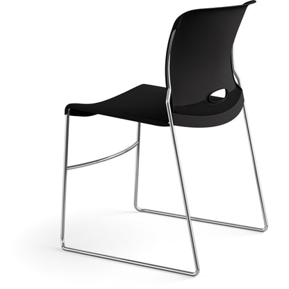 HON 4040 Series High Density Olson Stacker Chair - Onyx Seat Color - Plastic Seat Material - Onyx Back Color - Plastic B