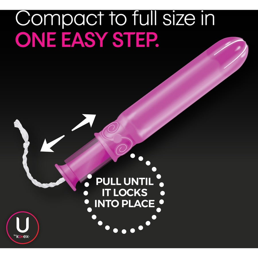 Kimberly-Clark U by Kotex Click Tampon Regular - Regular - Anti-leak, Fragrance-free, Comfortable, Unscented - 16 / Box