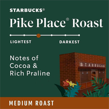 Starbucks® K-Cup Pike Place Roast Coffee - Compatible with Keurig Brewer - Medium - K-Cup - Pike Place Roast - 24/Box - 