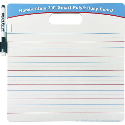 Ashley Handwriting Smart Poly Busy Board - 10.8" (0.9 ft) Width x 10.8" (0.9 ft) Height - Poly-coated Cardboard Surface 