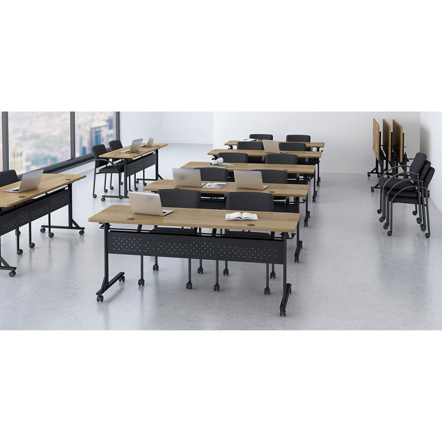 Lorell Shift 2.0 Flip and Nesting Mobile Table - Laminated Rectangle Top - 198 lb Capacity - 1 Each