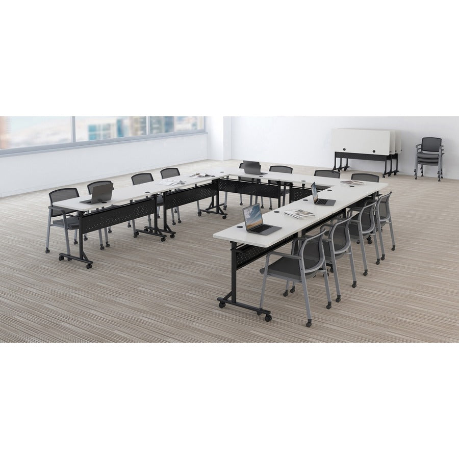 Lorell Shift 2.0 Flip and Nesting Mobile Table - Laminated Rectangle Top - 198 lb Capacity - 1 Each