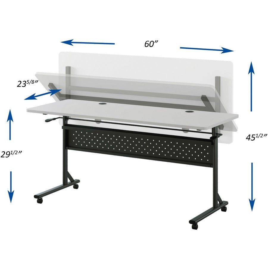 Lorell Shift 2.0 Flip and Nesting Mobile Table - Laminated Rectangle Top - 198 lb Capacity - 1 Each