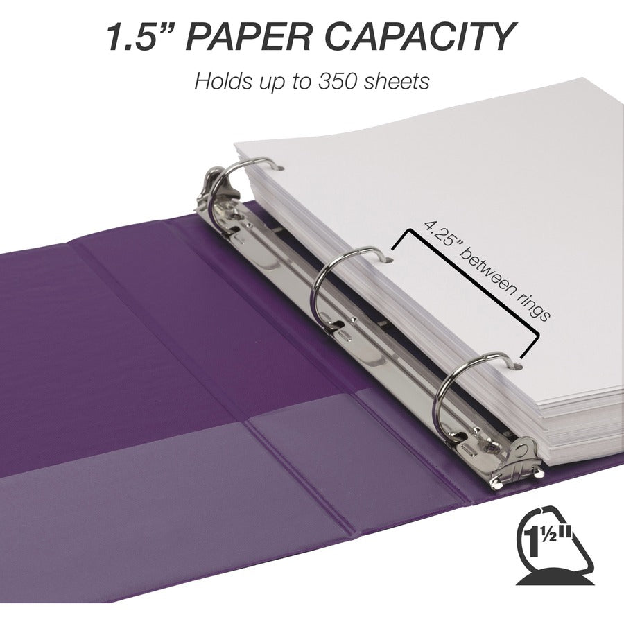Samsill Durable View Binders - 1 1/2" Binder Capacity - 350 Sheet Capacity - Fastener: D-Ring - Chipboard, Polypropylene