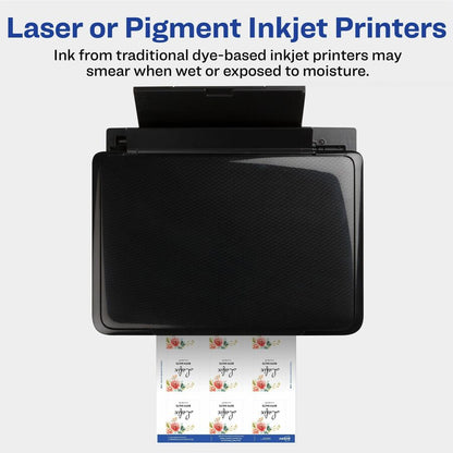 Avery® Durable Waterproof Labels, 2" x 2" Square, 96 Total - Waterproof - x 2" Width x 2" Length - Full Sheet - Permanen