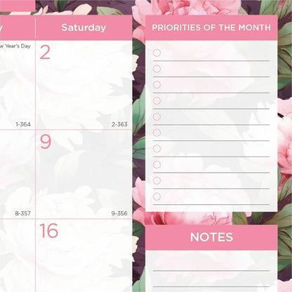 Brownline Monthly Floral Desk Pad - Monthly - 12 Month - January 2027 to December 2027 - 1 Month Double Page Layout - 17