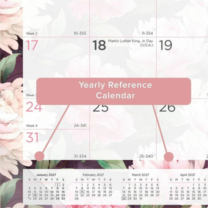 Brownline Monthly Floral Desk Pad - Monthly - 12 Month - January 2027 to December 2027 - 1 Month Double Page Layout - 17