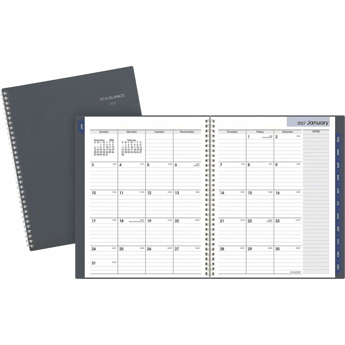 At-A-Glance DayMinder Monthly Planner - Large - Julian Dates - Monthly - 12 Month - January 2027 to December 2027 - 1 Ea