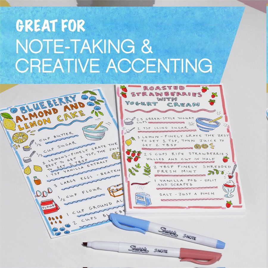 Sharpie S-Note Creative Markers - Assorted Ink - Drawing, Coloring - 12 / Pack