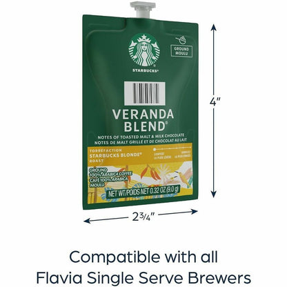 Flavia Freshpack Starbucks Veranda Blend Coffee - 76 / Carton