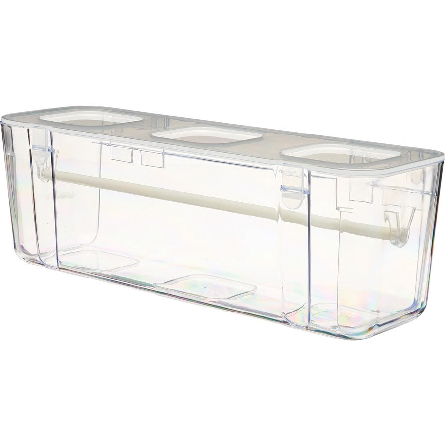 Deflecto Ribbon Dispenser - 4.40" Height x 13.30" Width x 4.20" Depth - Desktop - Lid, Portable, Stackable, Wall Mountab