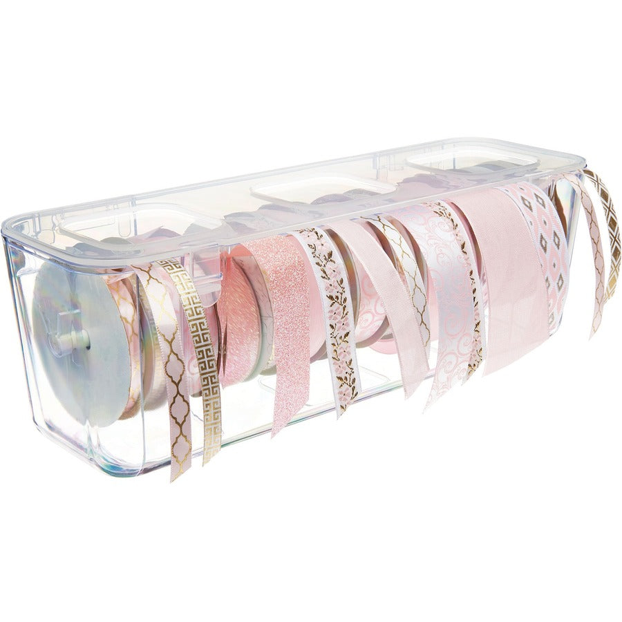 Deflecto Ribbon Dispenser - 4.40" Height x 13.30" Width x 4.20" Depth - Desktop - Lid, Portable, Stackable, Wall Mountab