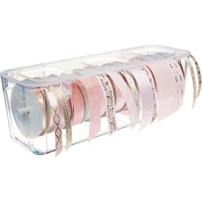 Deflecto Ribbon Dispenser - 4.40" Height x 13.30" Width x 4.20" Depth - Desktop - Lid, Portable, Stackable, Wall Mountab