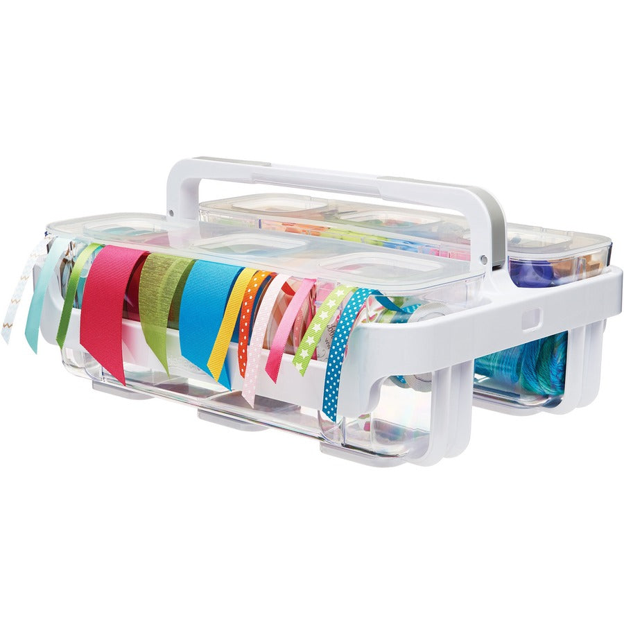 Deflecto Ribbon Dispenser - 4.40" Height x 13.30" Width x 4.20" Depth - Desktop - Lid, Portable, Stackable, Wall Mountab
