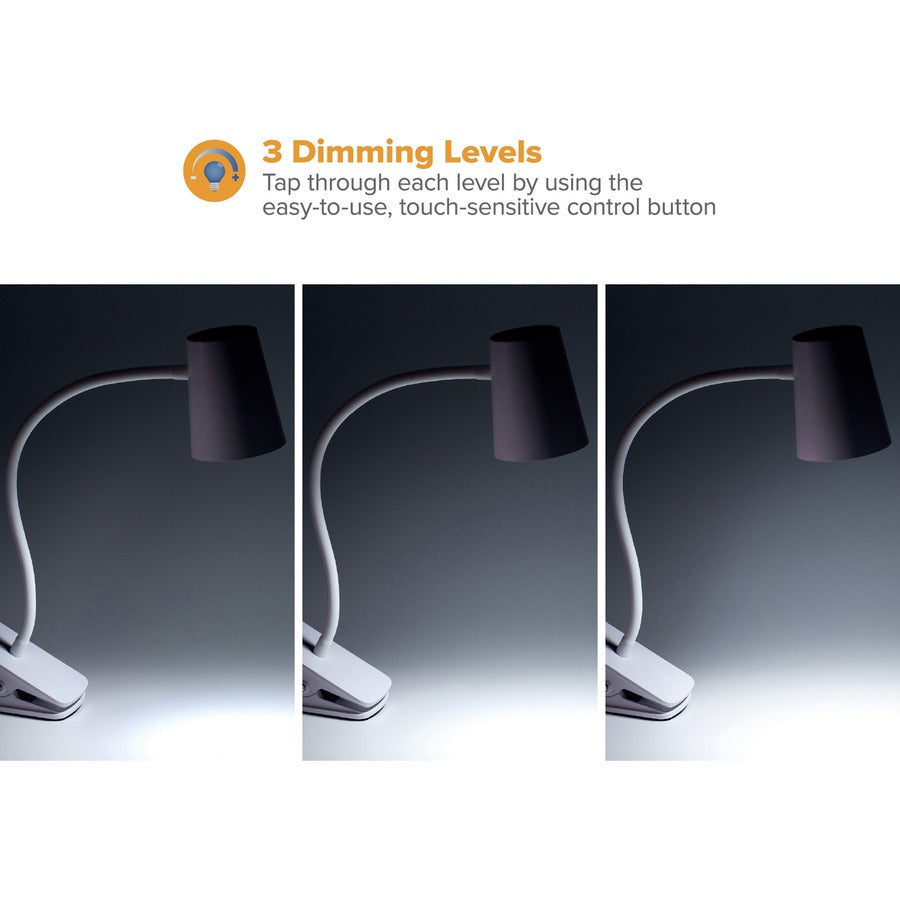 Bostitch Adjustable LED Clamp Light - 5.20 W LED Bulb - Adjustable, Flexible Neck, Adjustable Head - Silicone - Desk Mou
