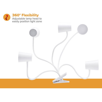 Bostitch Adjustable LED Clamp Light - 5.20 W LED Bulb - Adjustable, Flexible Neck, Adjustable Head - Silicone - Desk Mou