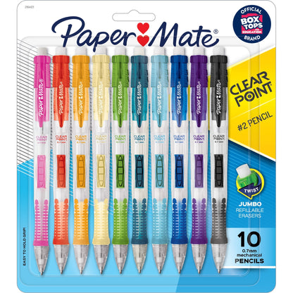 Paper Mate Clearpoint Mechanical Pencils - 0.7 mm Lead - Assorted Barrel - 10 / Pack