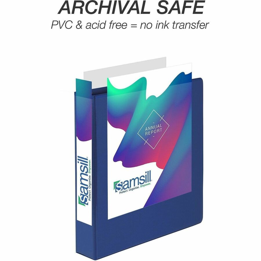 Samsill Durable View Binders - 1 1/2" Binder Capacity - Letter - 8 1/2" x 11" Sheet Size - 350 Sheet Capacity - Fastener