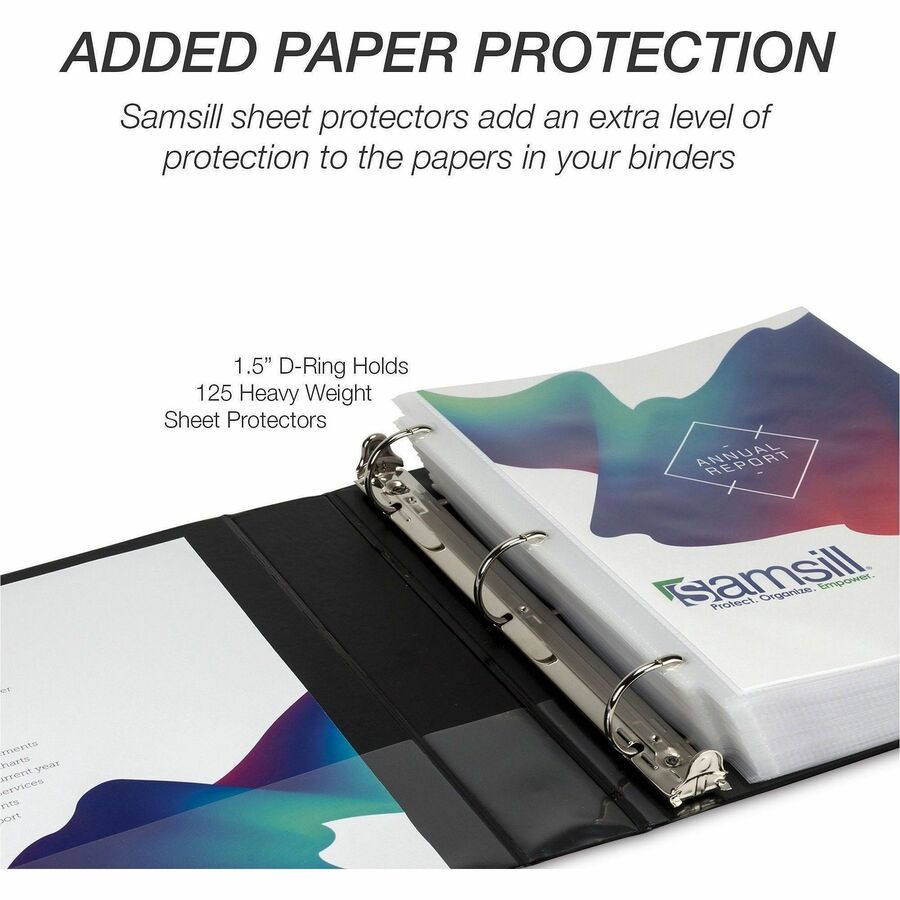 Samsill Durable View Binders - 1 1/2" Binder Capacity - Letter - 8 1/2" x 11" Sheet Size - 350 Sheet Capacity - Fastener