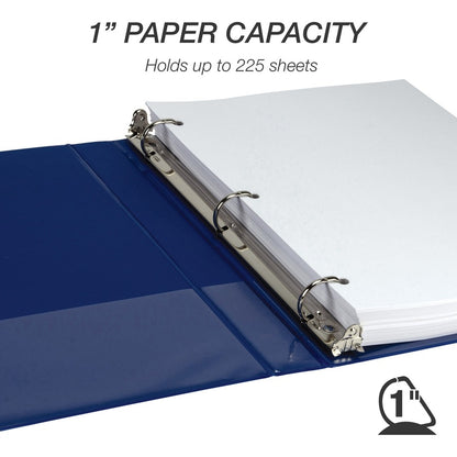 Samsill Durable View Binders - 1" Binder Capacity - Letter - 8 1/2" x 11" Sheet Size - 225 Sheet Capacity - 3 Ring - Fas