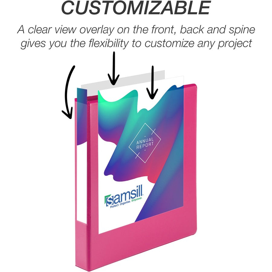 Samsill Durable View Binders - 1" Binder Capacity - Letter - 8 1/2" x 11" Sheet Size - 225 Sheet Capacity - 3 Ring - Fas