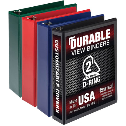 Samsill Durable View Ring Binder - 2" Binder Capacity - Letter - 8 1/2" x 11" Sheet Size - 475 Sheet Capacity - 3 Ring -