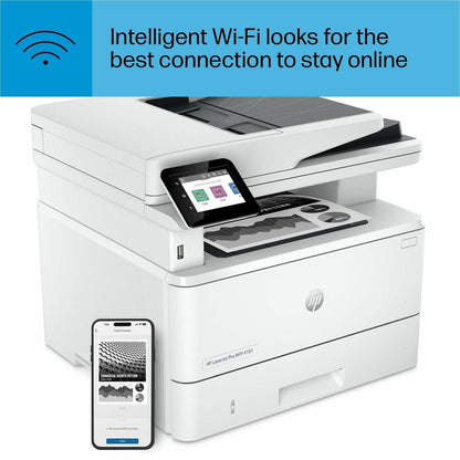 HP LaserJet Pro 4101fdw Wireless Laser Multifunction Printer - Monochrome - White - Copier/Fax/Printer/Scanner - 4800 x 