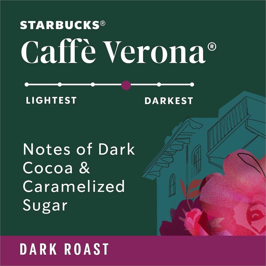Starbucks® K-Cup Caffe Verona Coffee - Compatible with Keurig Brewer - K-Cup - Caffe Verona - 24/Box - 4 / Carton