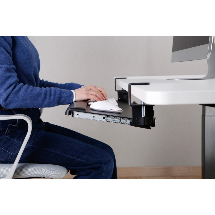 Kantek Clamp Mount for Keyboard - Black - Metal - 1 Each
