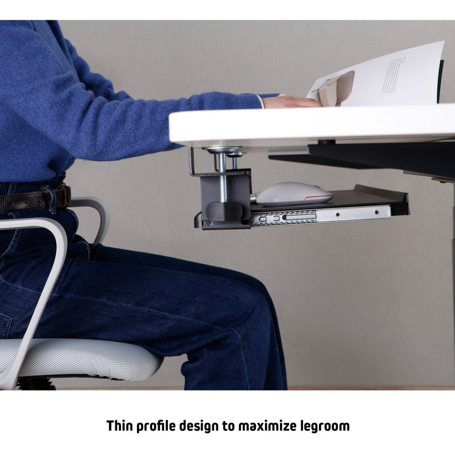 Kantek Clamp Mount for Keyboard - Black - Metal - 1 Each