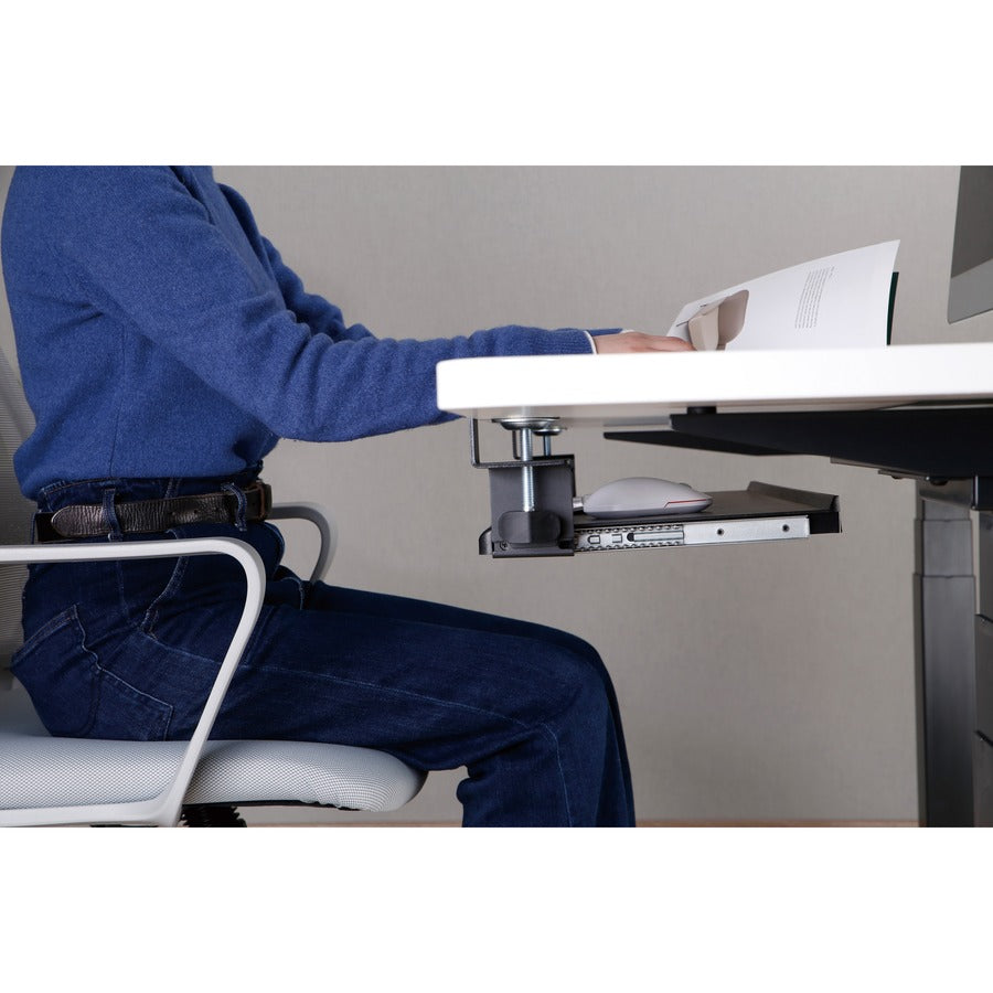 Kantek Clamp Mount for Keyboard - Black - Metal - 1 Each