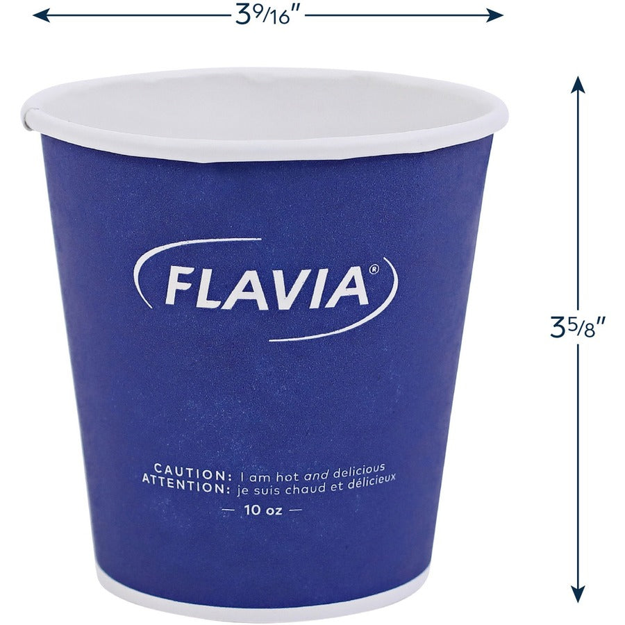 Flavia 10 oz Hot Beverage Paper Cups - 10 fl oz - Blue - Paper - Beverage, Hot Drink - 1000 / Carton