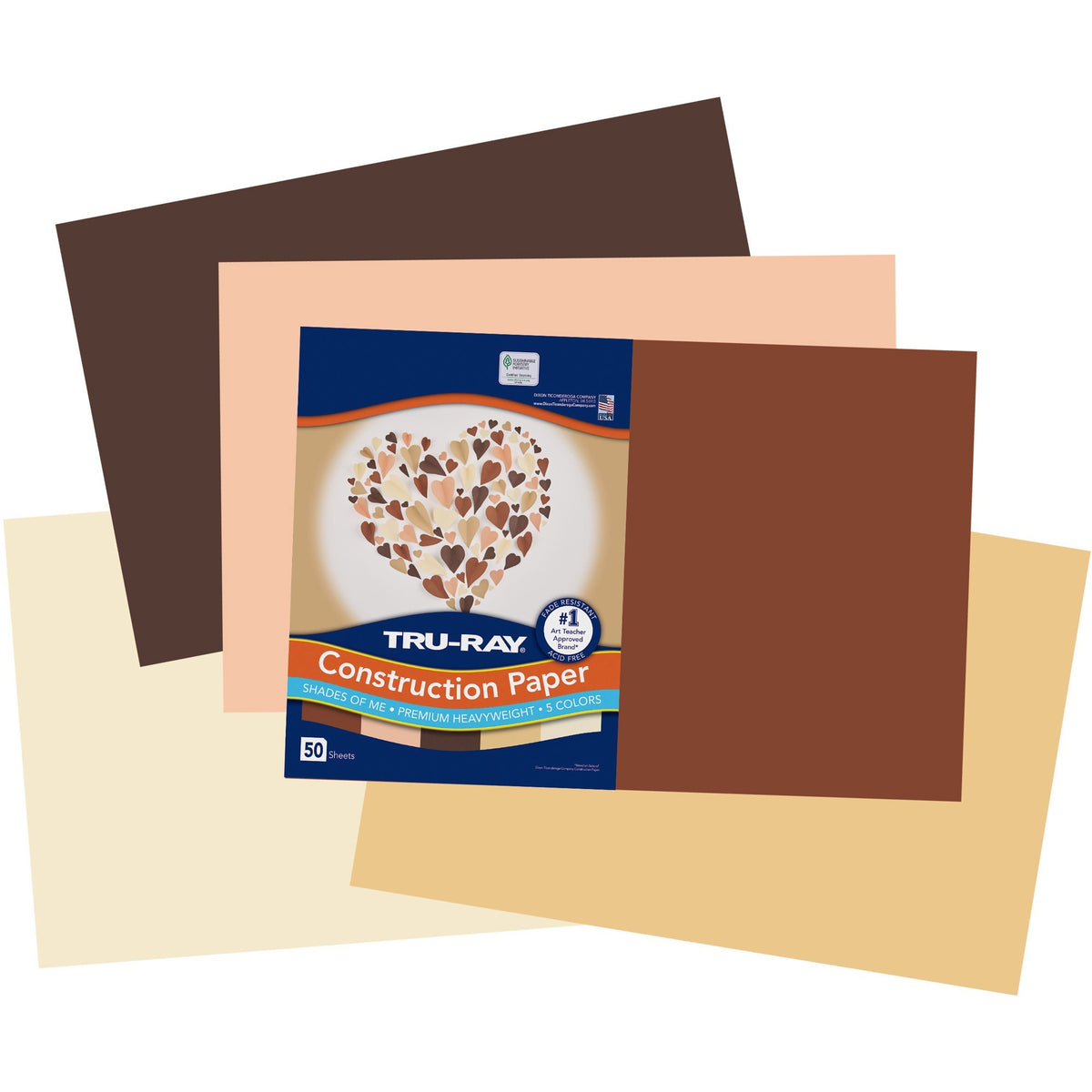 Tru-Ray Construction Paper - Art Project, Craft Project - 12" Width x 18" Length - 76 lb Basis Weight - Assorted - Fiber
