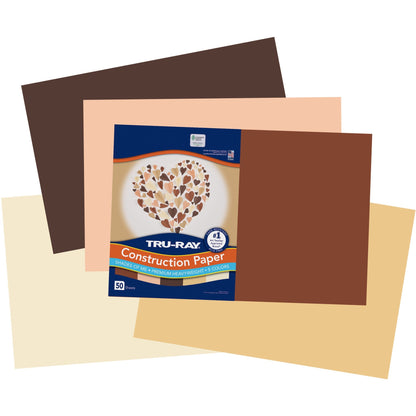Tru-Ray Construction Paper - Art Project, Craft Project - 12" Width x 18" Length - 76 lb Basis Weight - Assorted - Fiber