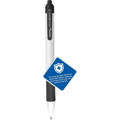SARASA dry X20+ Gel Retractable RDI - 0.7 mm Medium Conical Pen Point - Retractable - Black Ink - Gel-based - White Plas