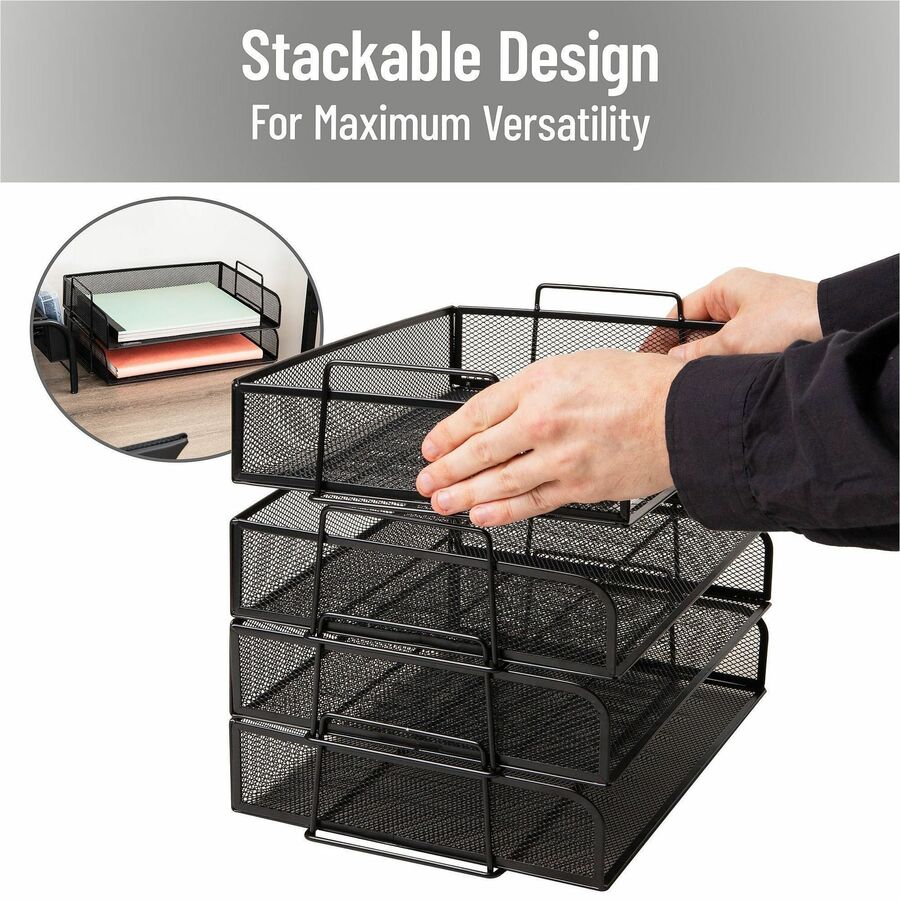 Mind Reader Tiered Stackable Paper Trays - 4 Tier(s) - 11.25" Height x 9.75" Width x 13.25" Depth - Desktop - Stackable 